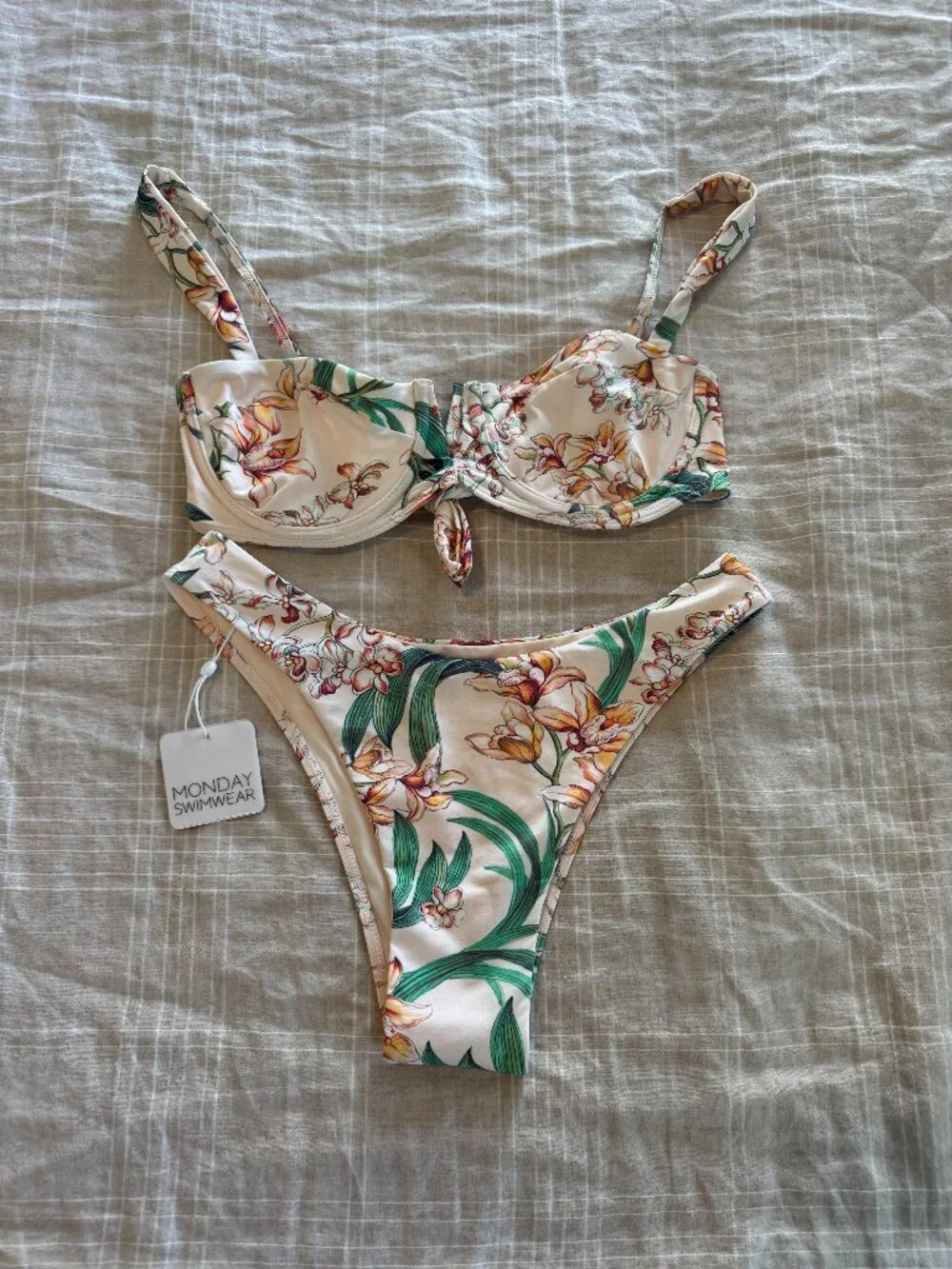 Monday Swimwear Peach Floral Bryon Bottom and Clovelly Top